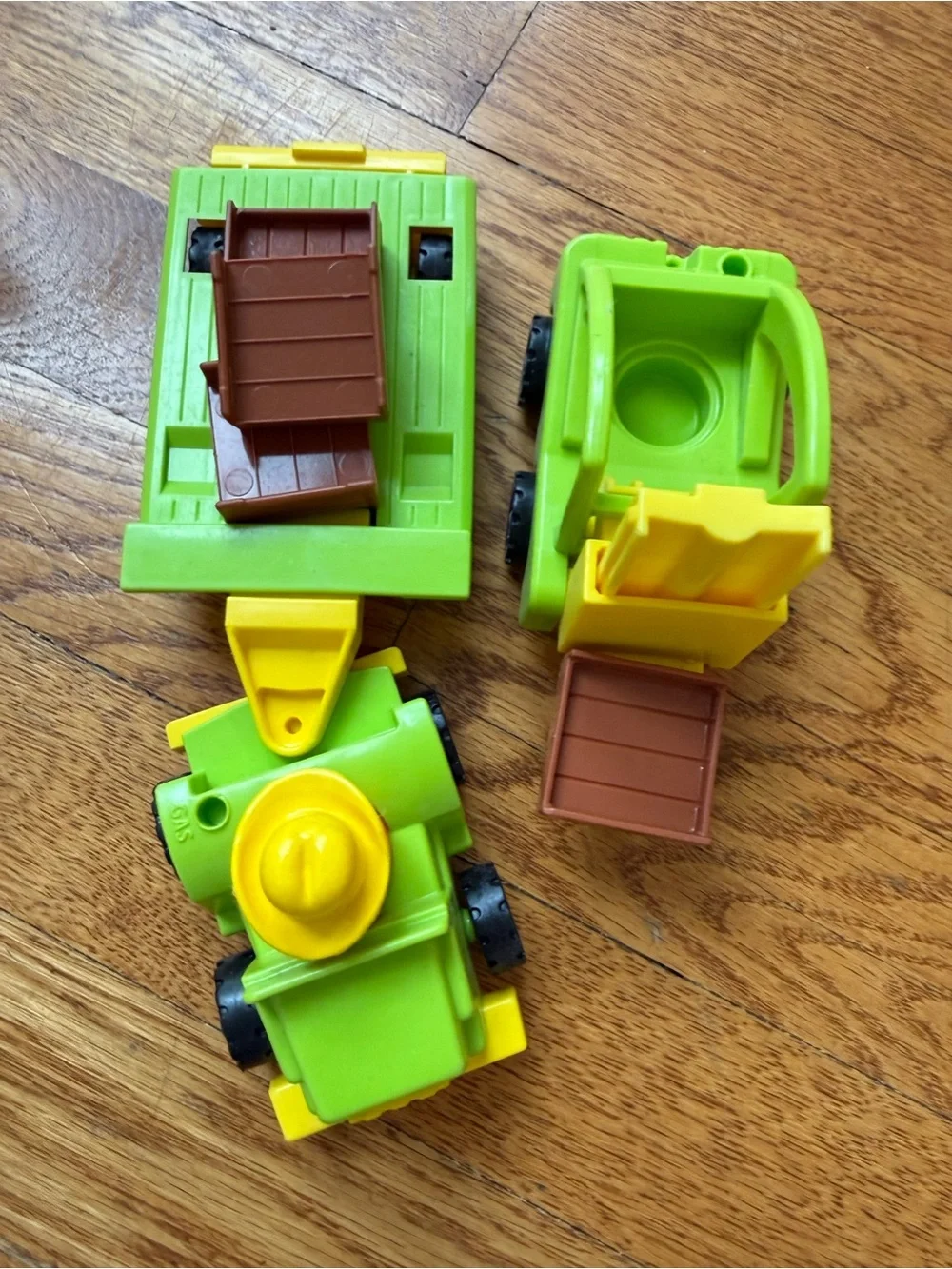 Fisher-Price Green and Yellow Construction Toy Vehicle Trio